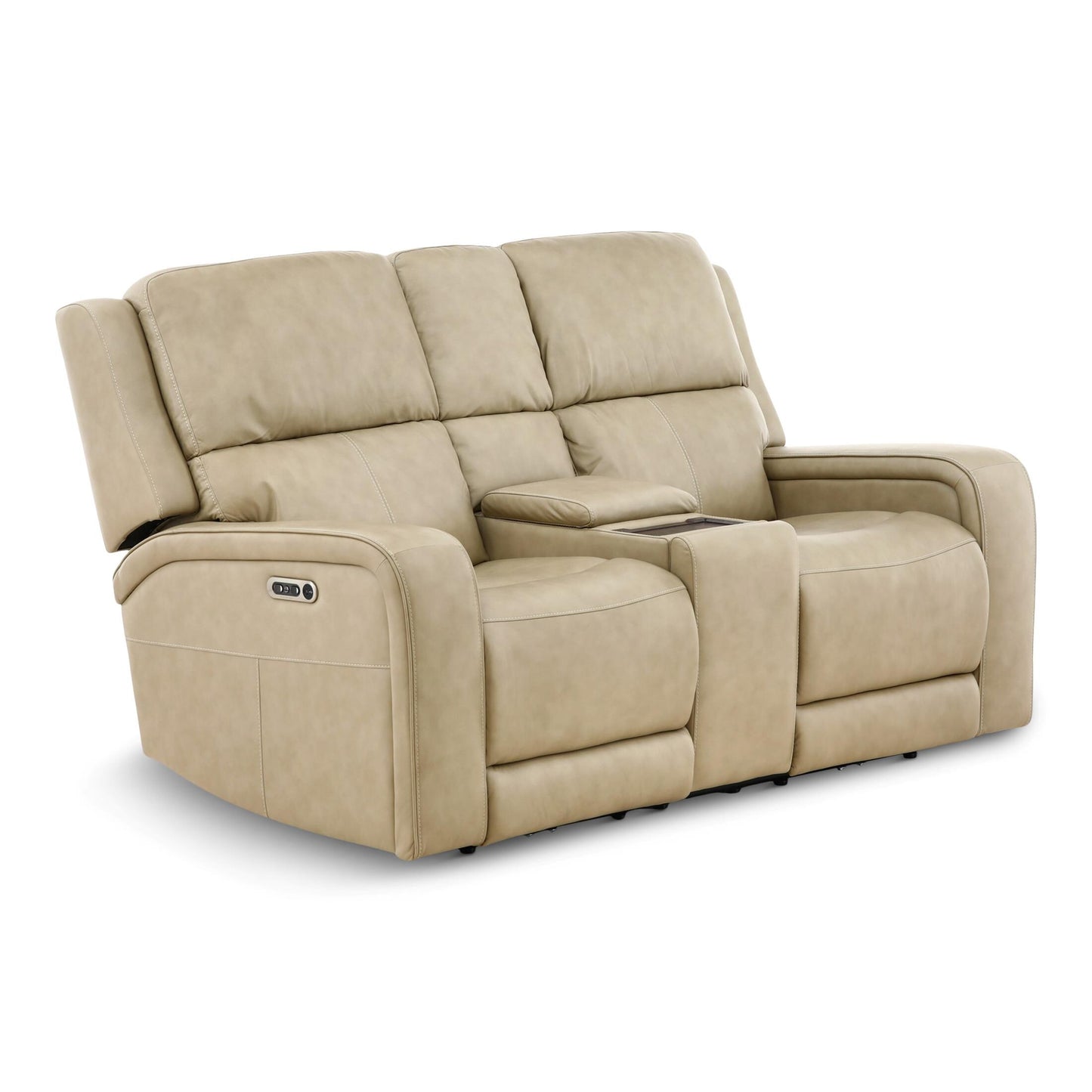 Winslow Leather Power Reclining Console Loveseat