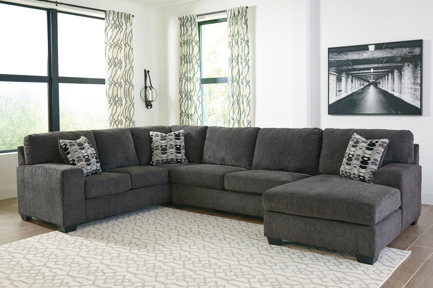 Ballinasloe 3-Piece Smoke Sectional with Chaise