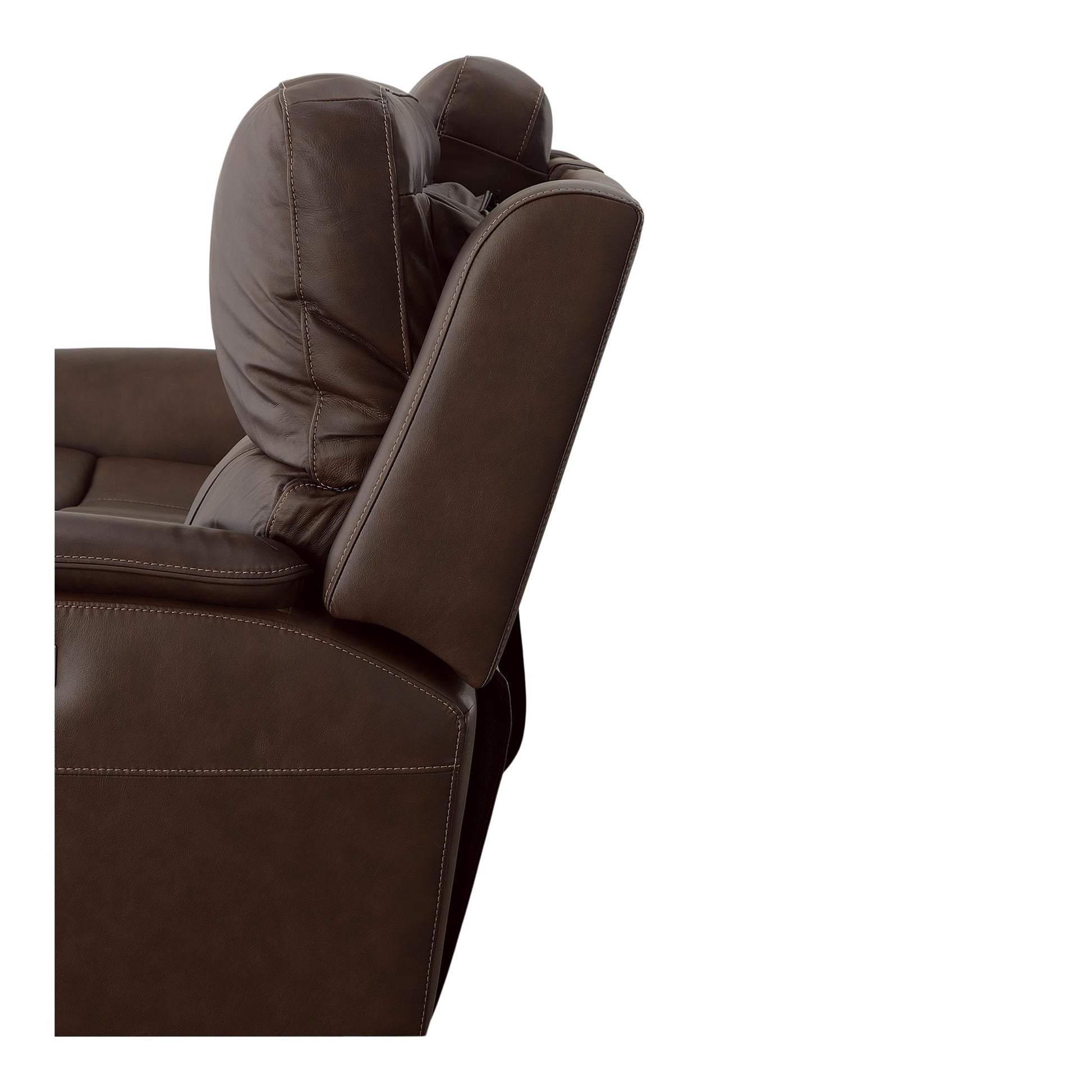 Carmen Leather Power Reclining Loveseat with Console