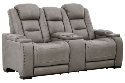 Man-Den Triple Reclining Loveseat with Console