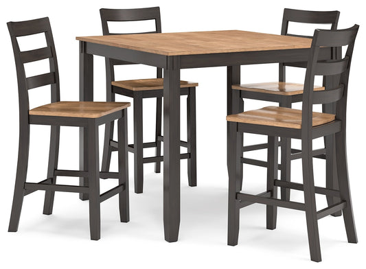 Gesthaven 5-Piece Counter Height Dining Set Brown