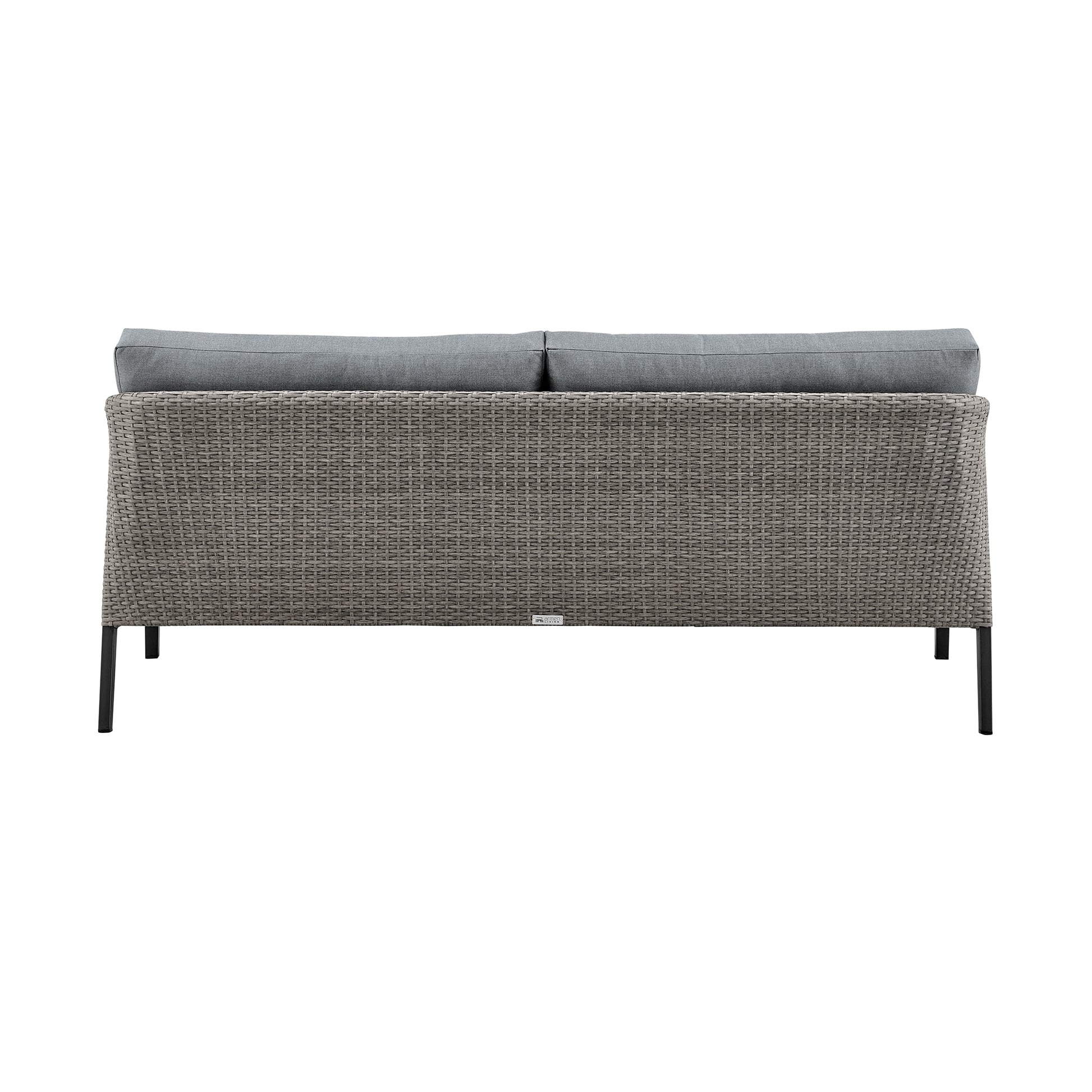 Aileen Outdoor Patio 4-Piece Lounge Set in Aluminum and Wicker with Gray Cushions