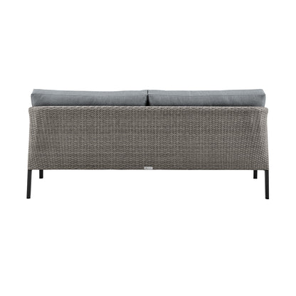 Aileen Outdoor Patio 4-Piece Lounge Set in Aluminum and Wicker with Gray Cushions