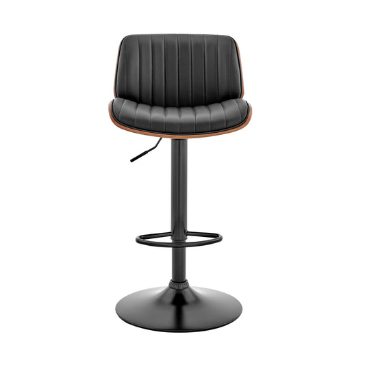 Brock Adjustable Black Bar Stool