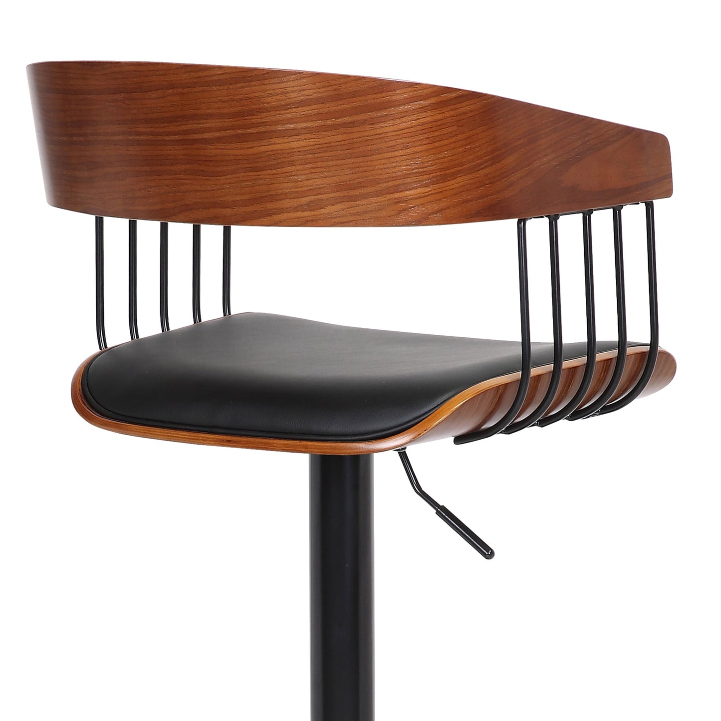 Larisa Adjustable Walnut Wood Bar Stool