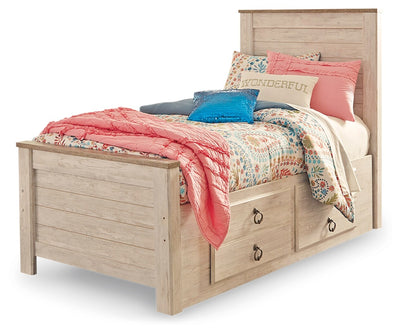 Willowton Panel Bed with 2 Storage Drawers