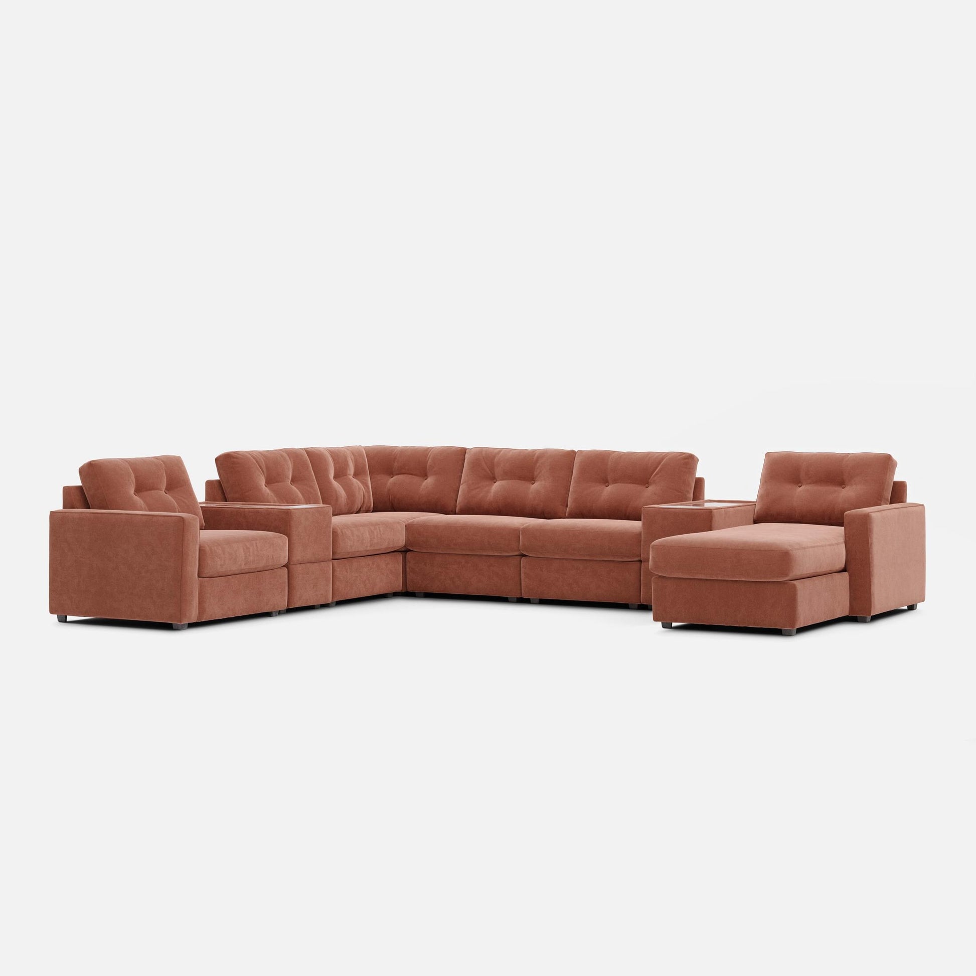 Modular One Right Facing 8-Piece Sectional - Cantaloupe