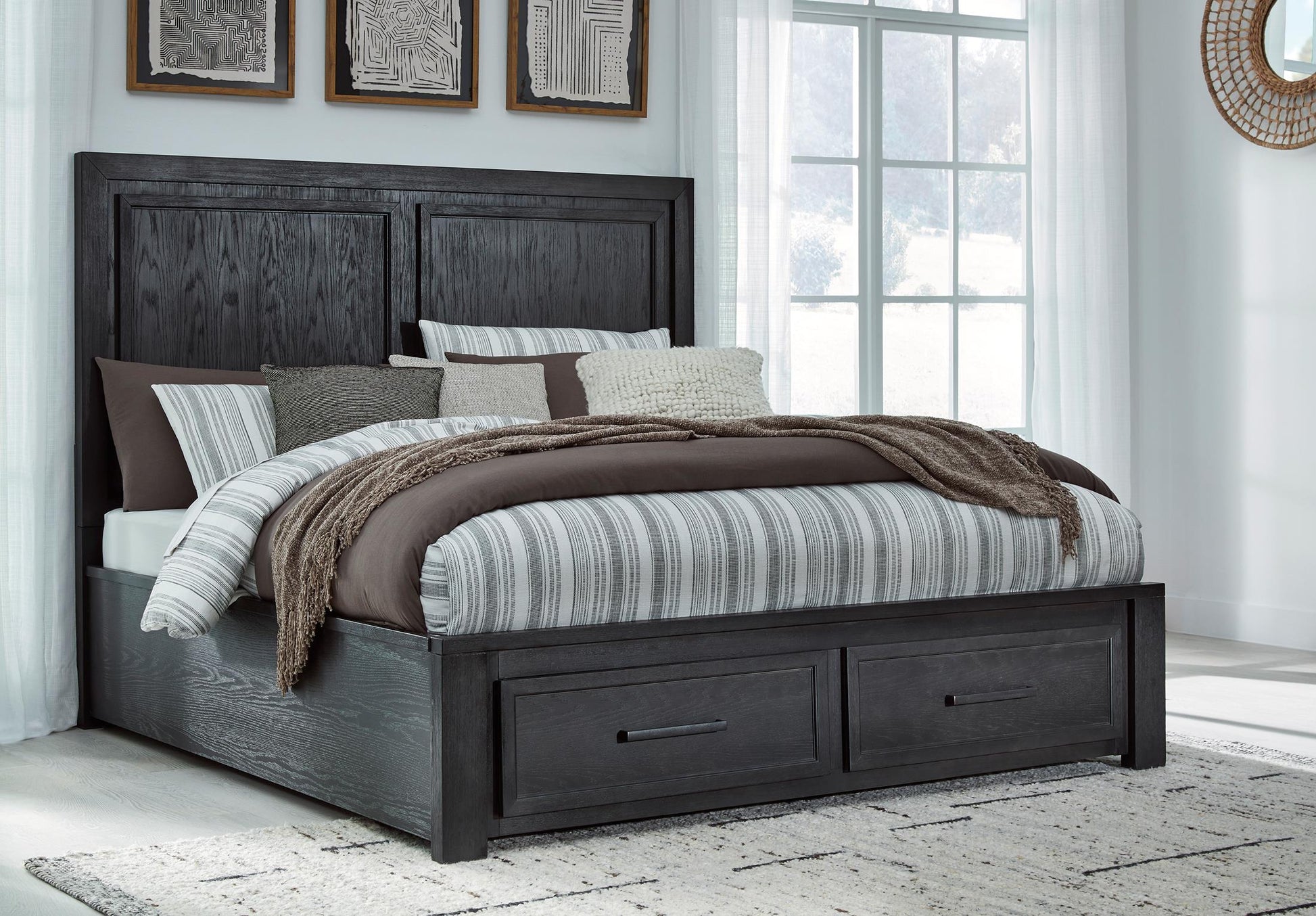 Foyland California King Panel Storage Bed