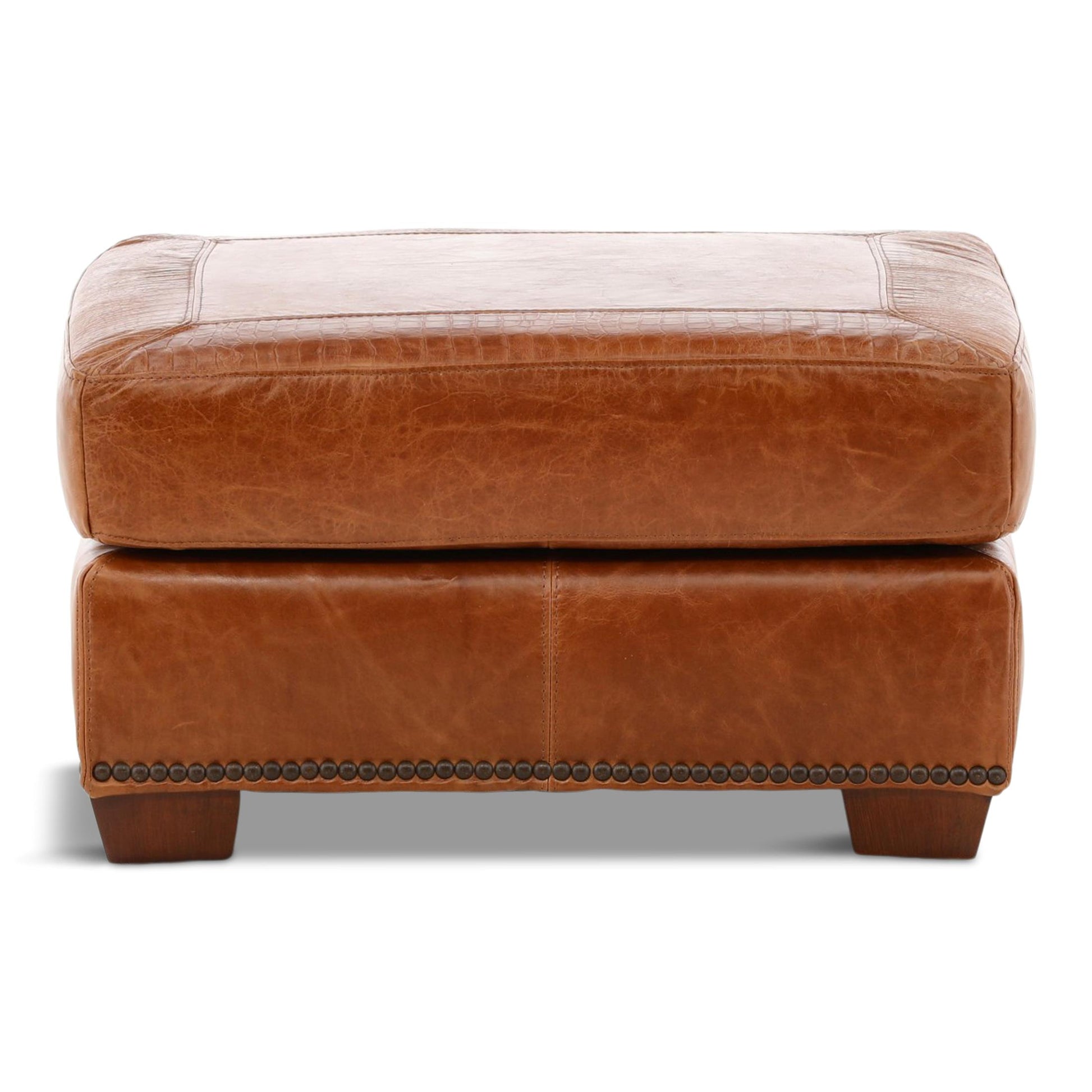 Park Avenue Leather Ottoman