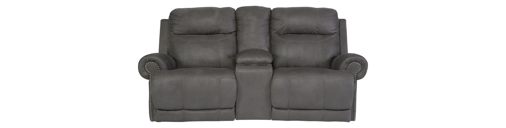 Austere Reclining Loveseat with Console