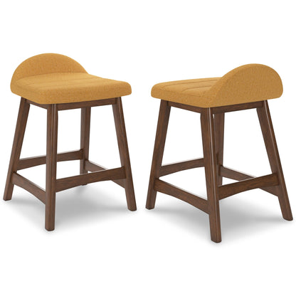 Lyncott Counter Height Bar Stool (Set of 2) Mustard