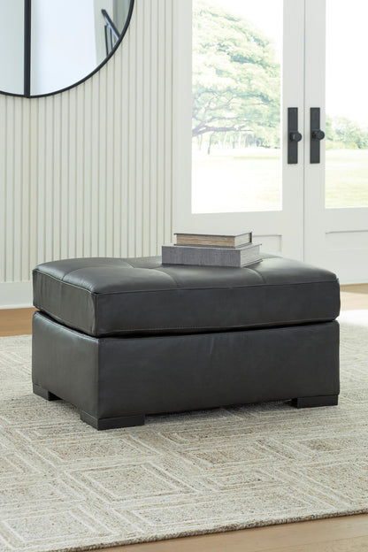 Brindley Pier Leather Oversized Accent Ottoman