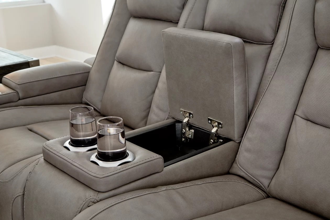 Man-Den Triple Reclining Loveseat with Console