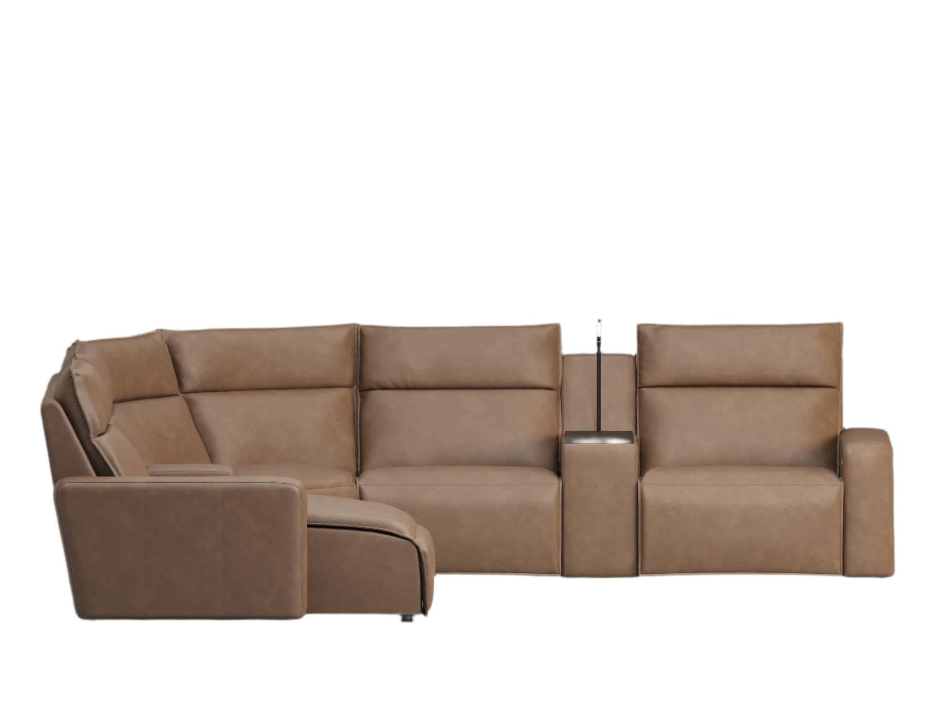 Modular Two 7-Piece Left Arm Facing Power Sectional with Chaise