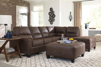 Navi 2-Piece Chestnut Sleeper Sectional with Chaise