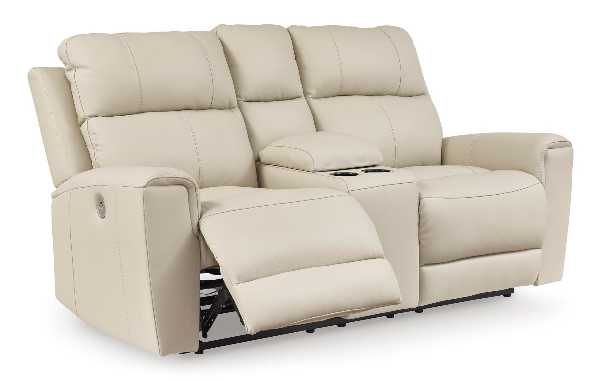 Dahlmoore Leather Power Reclining Console Loveseat