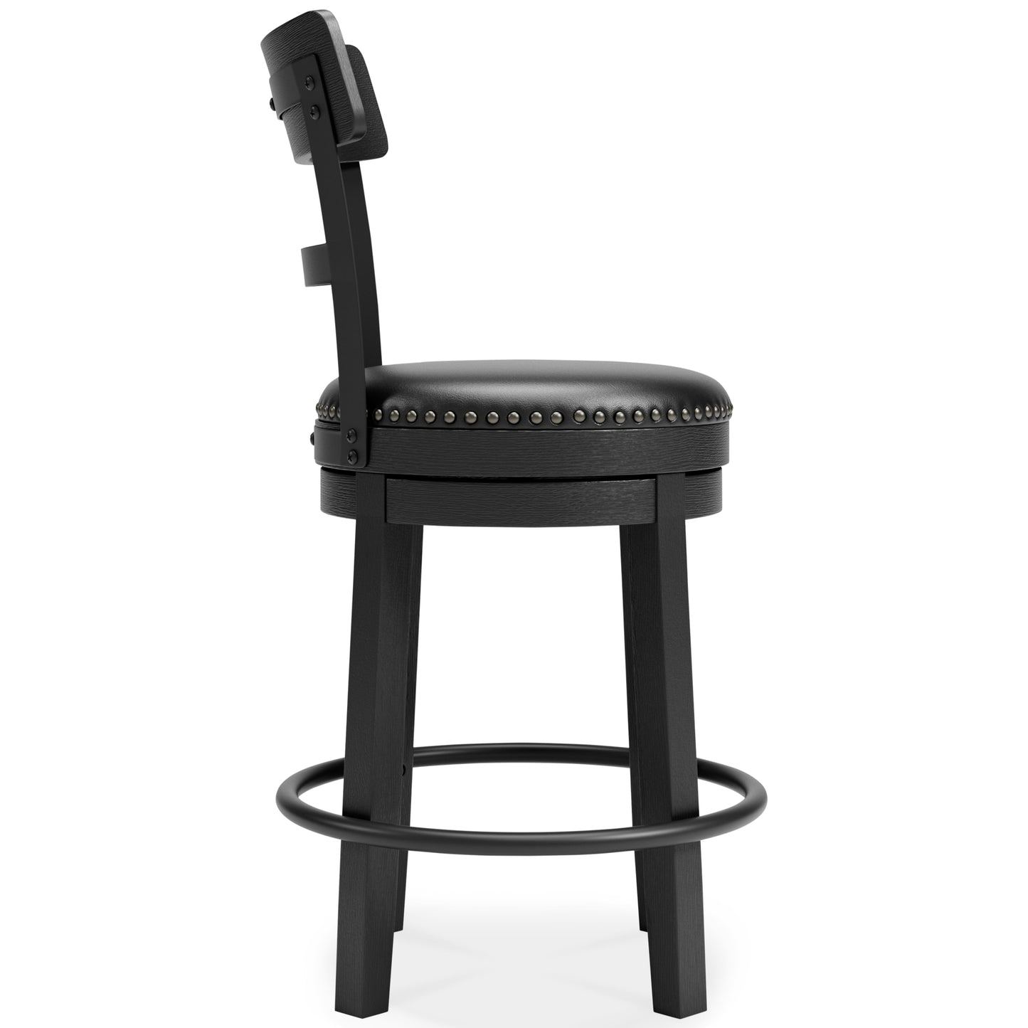 Ashley Valebeck Counter Height Upholstered Swivel Bar Stool with Contoured Back