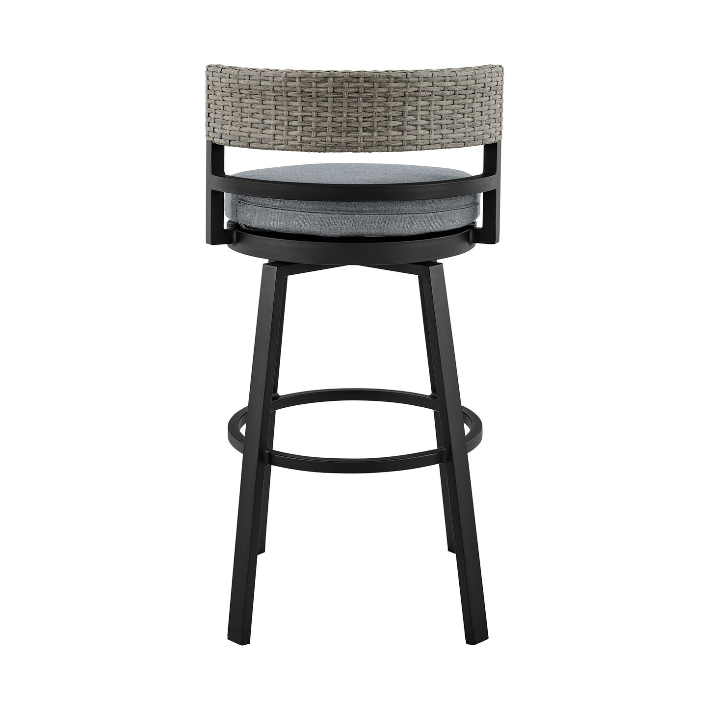 Encinitas Outdoor Patio Counter Height Swivel Bar Stool in Aluminum an