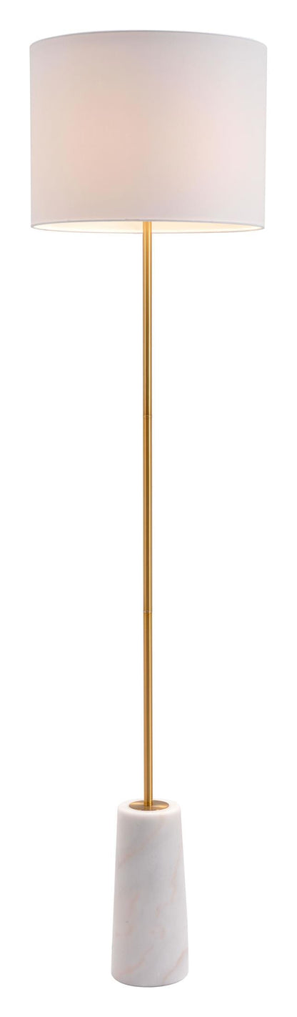 Titan Floor Lamp White & Brass