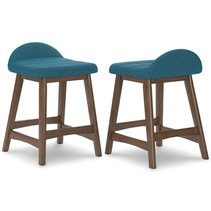 Lyncott Counter Height Bar Stool (Set of 2) Blue