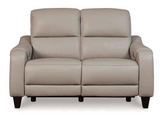 Mercomatic Leather Power Reclining Loveseat