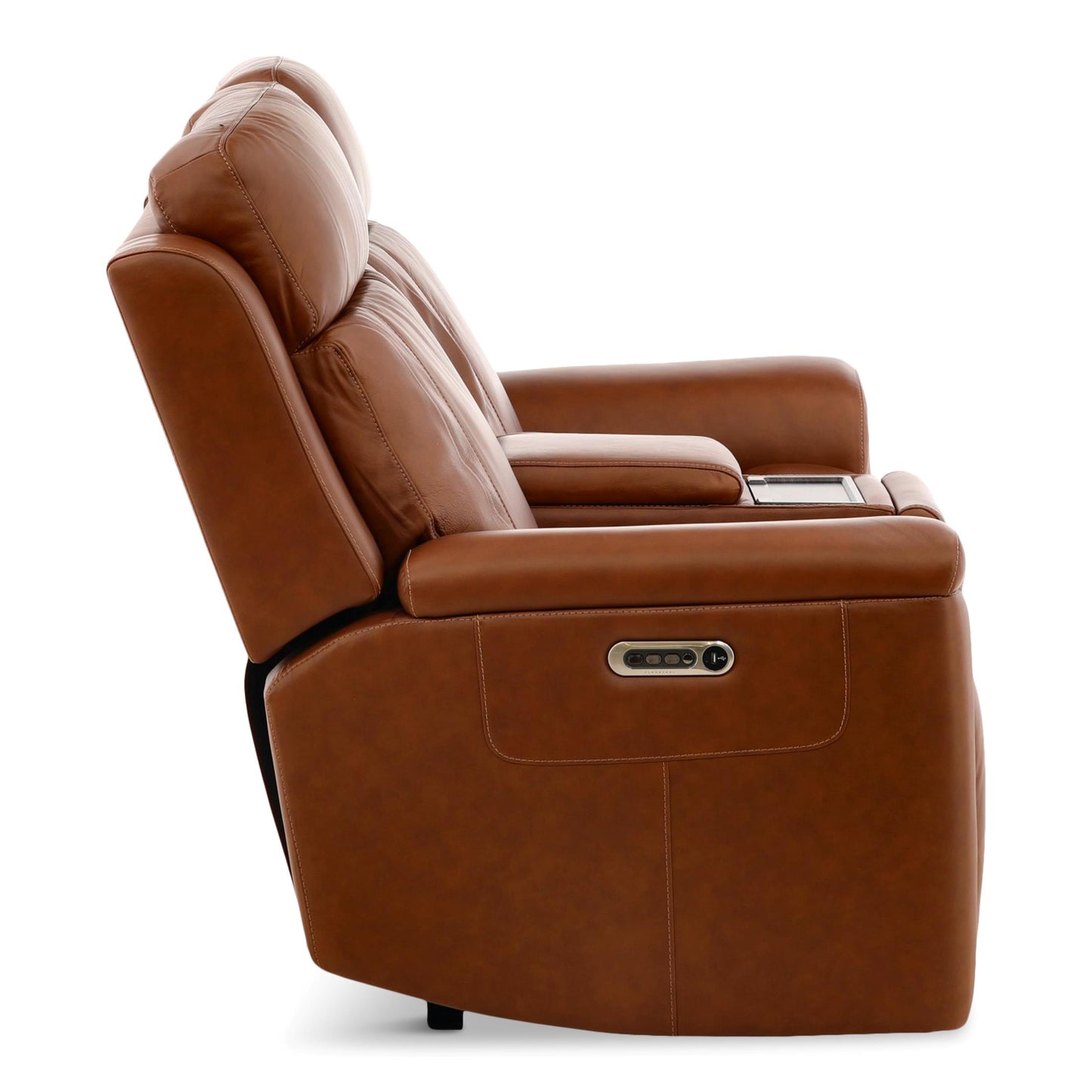 Adrian Leather Power Reclining Console Loveseat