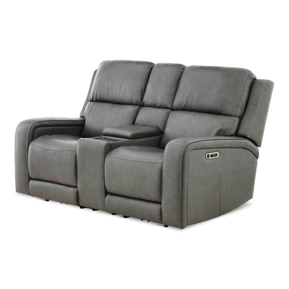 Winslow Leather Power Reclining Console Loveseat