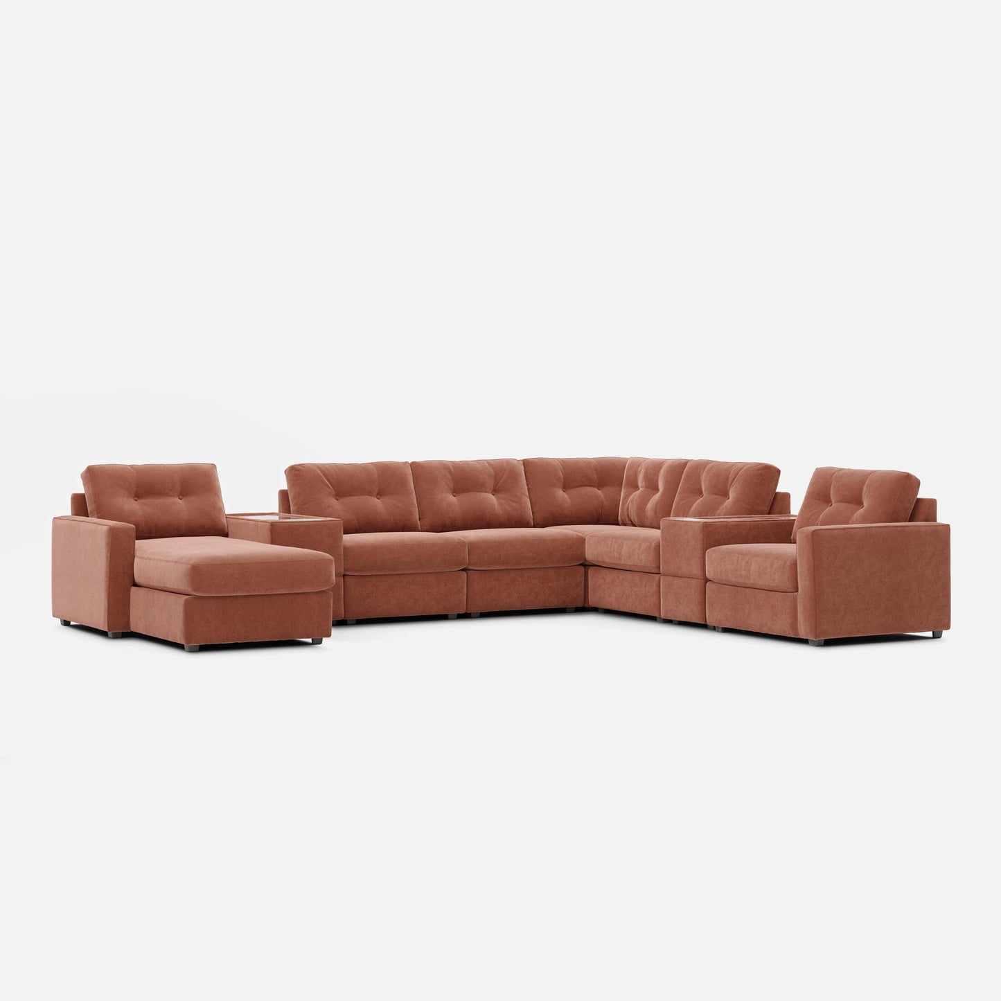 Modular One 8-Piece Sectional Chaise with E-Console