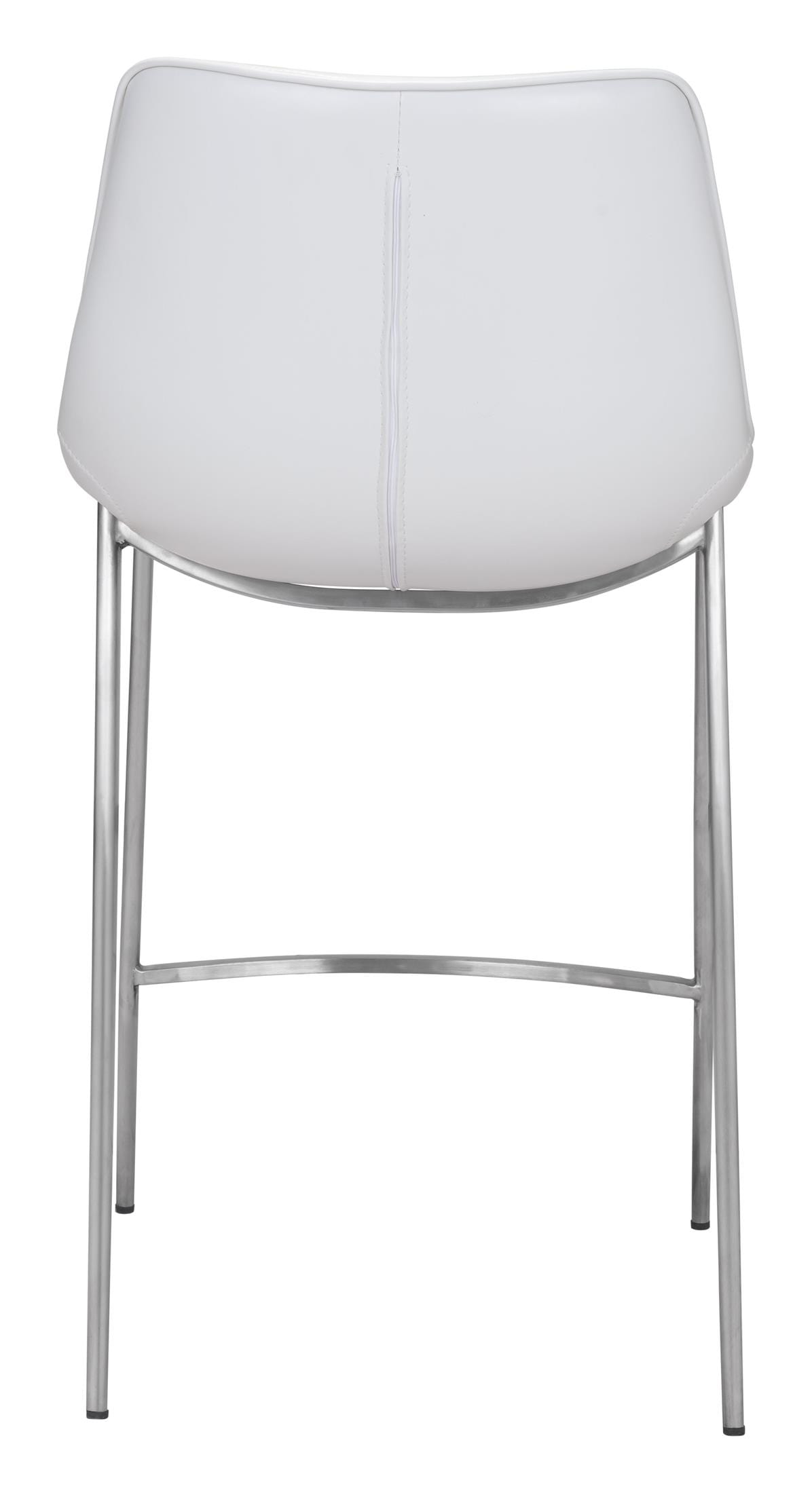 Magnus Counter Stool (Set of 2) White & Silver