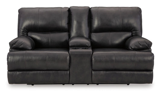 Mountainous Leather Power Reclining Console Loveseat