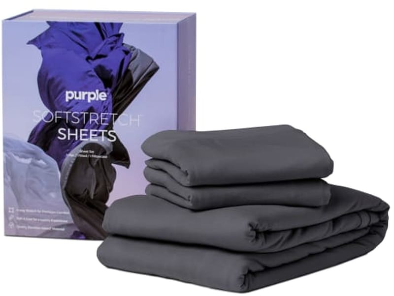 Purple Soft Stretch Sheets Stormy Grey