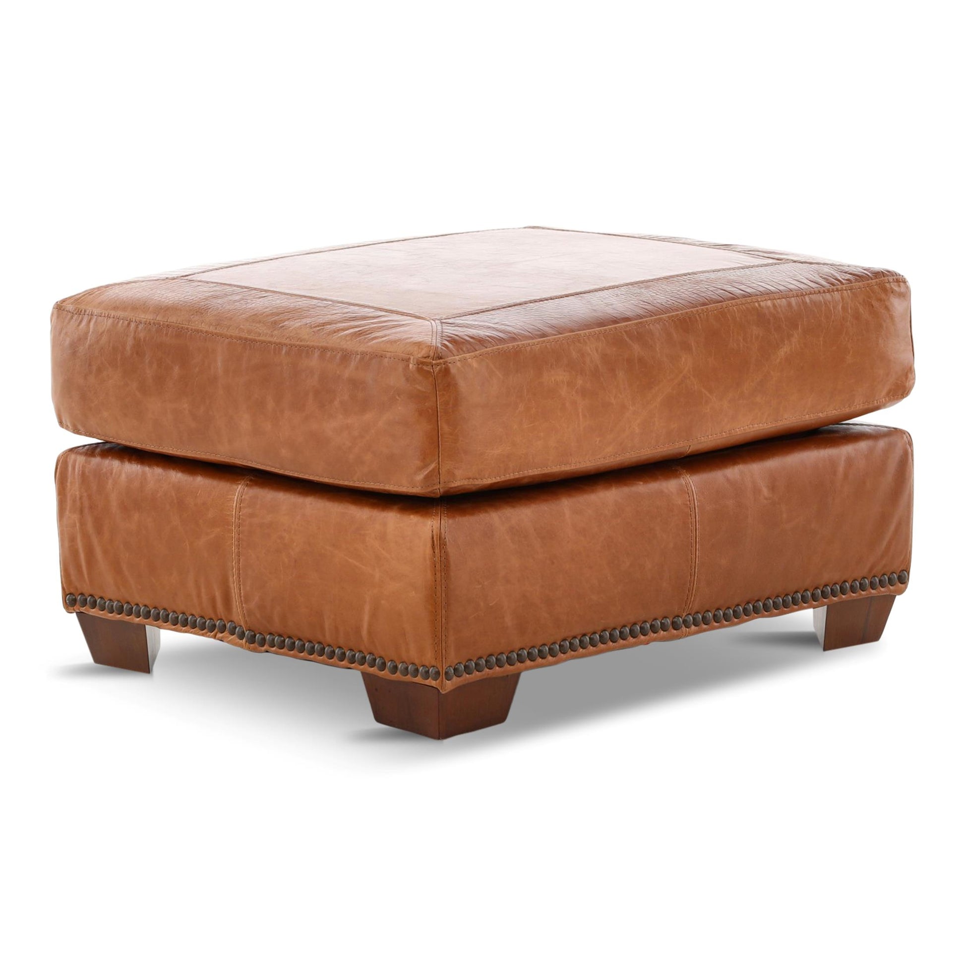 Park Avenue Leather Ottoman