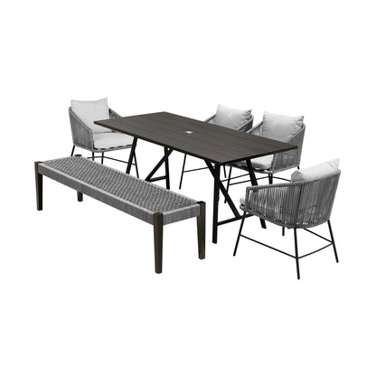 Koala Calica and Camino 6 Piece Outdoor Dining Set with Dark Eucalyptus