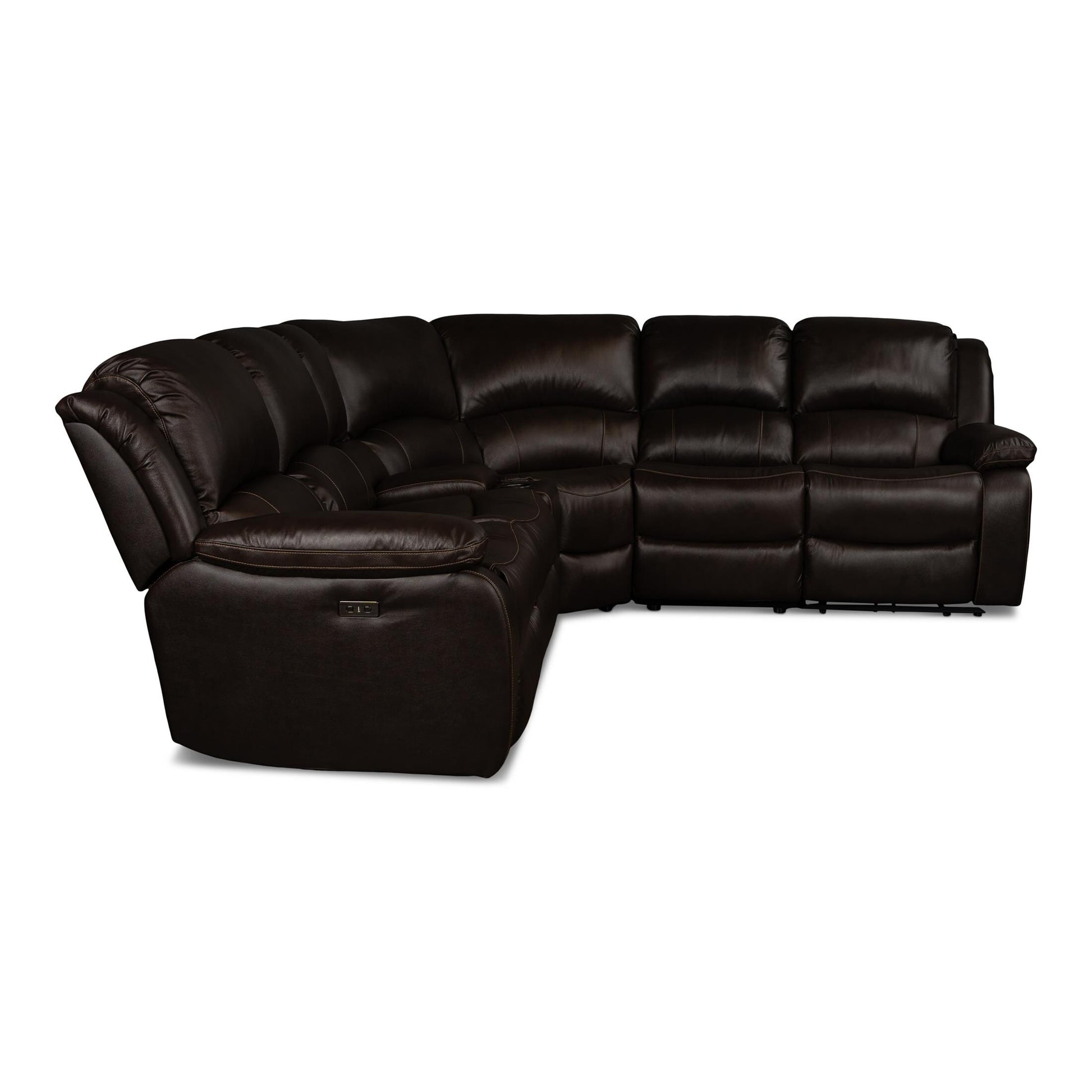 Edward Leather 6-Piece Power Reclining Sectional