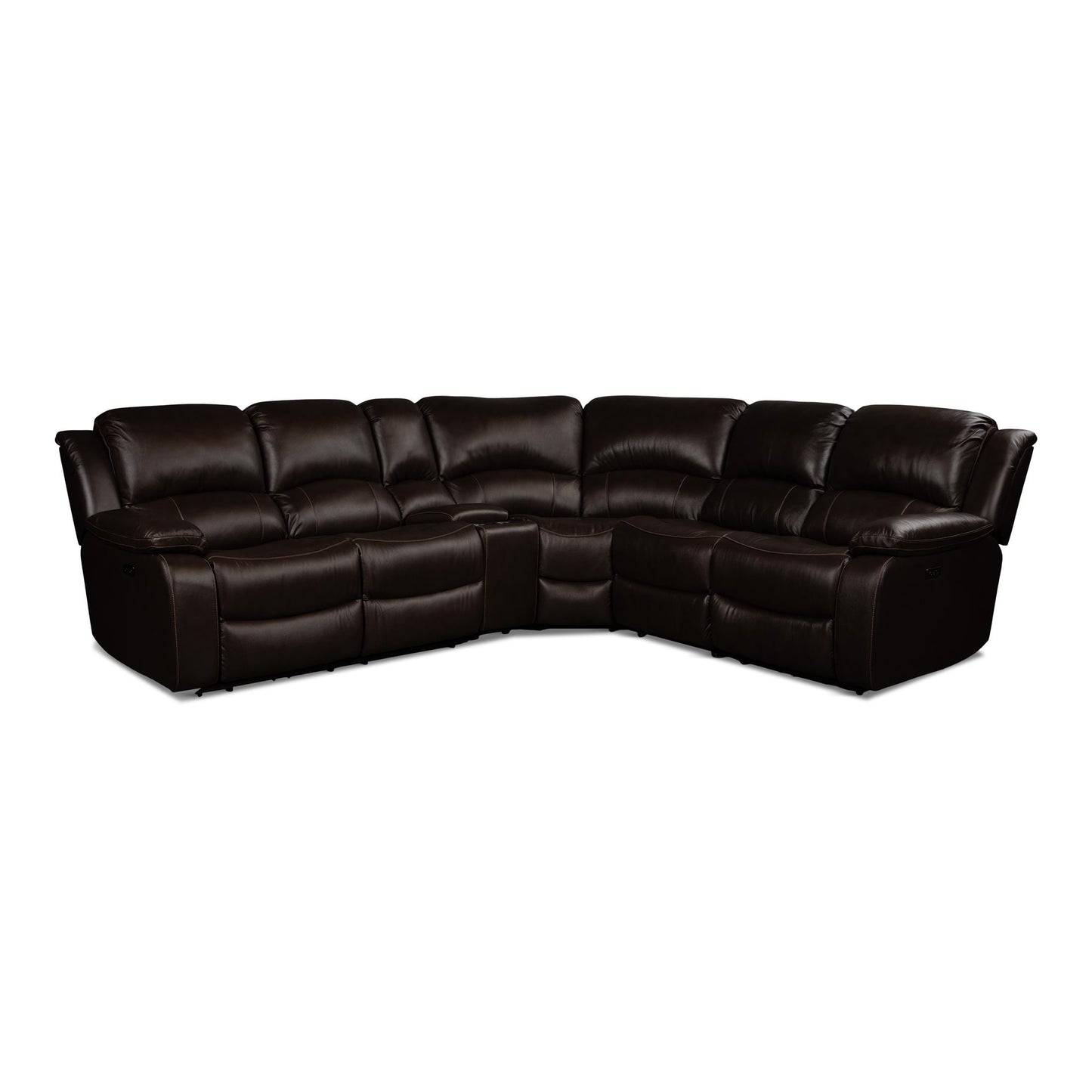 Edward Leather 6-Piece Power Reclining Sectional