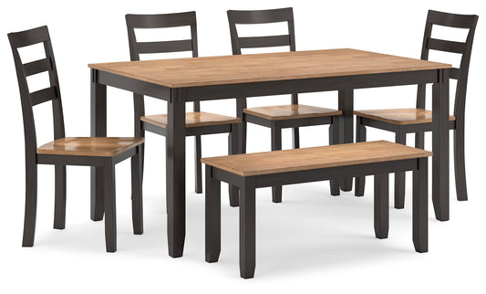 Gesthaven 6-Piece Dining Set Natural Brown