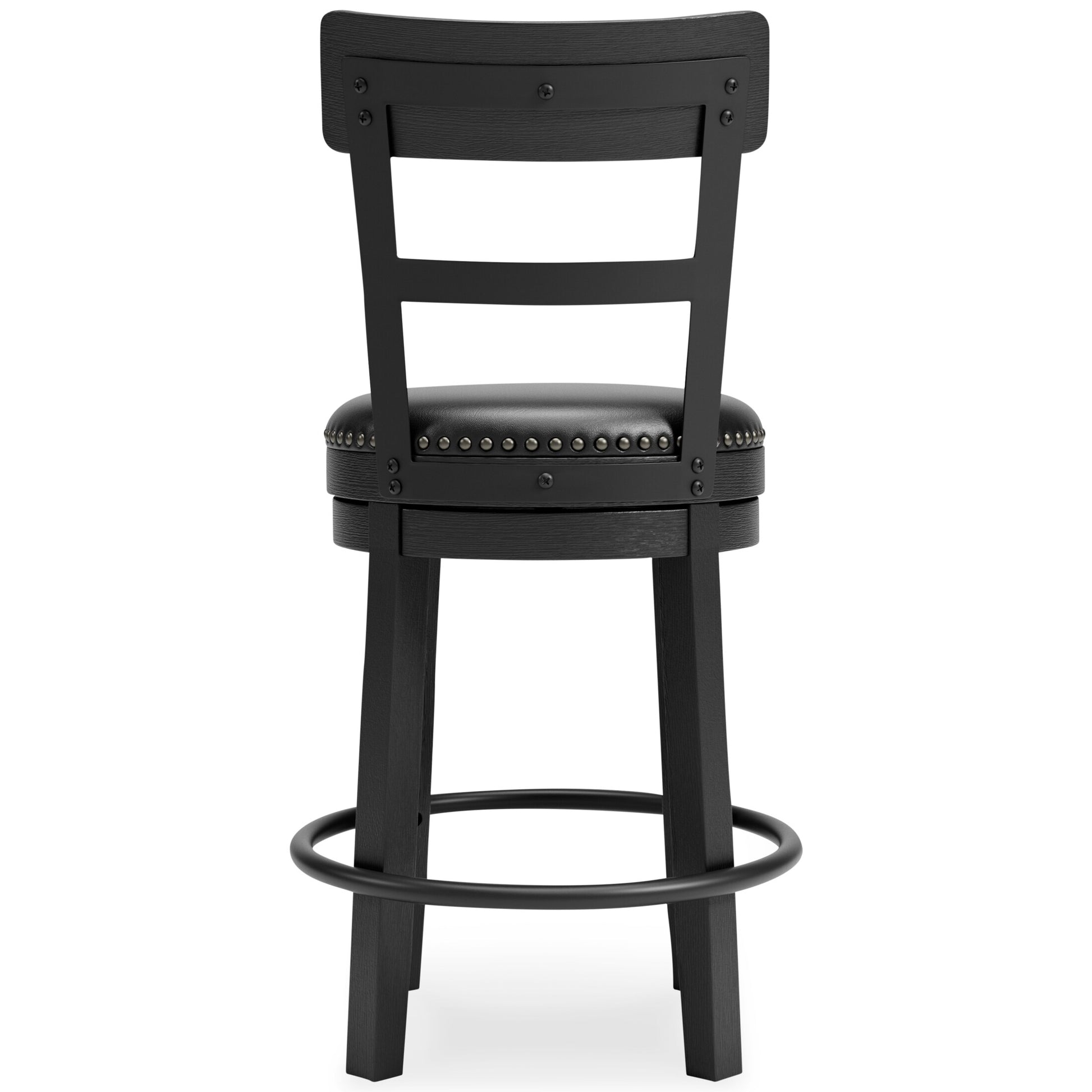 Ashley Valebeck Counter Height Upholstered Swivel Bar Stool with Contoured Back