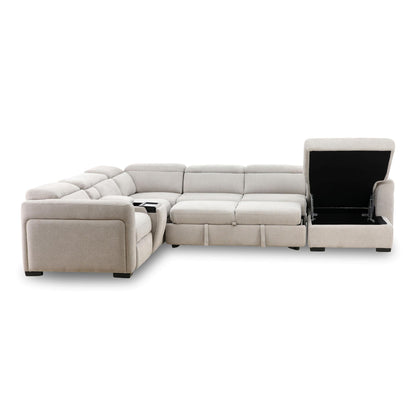 Tuscany 6-Piece Power Reclining Sleeper Sectional with Chaise