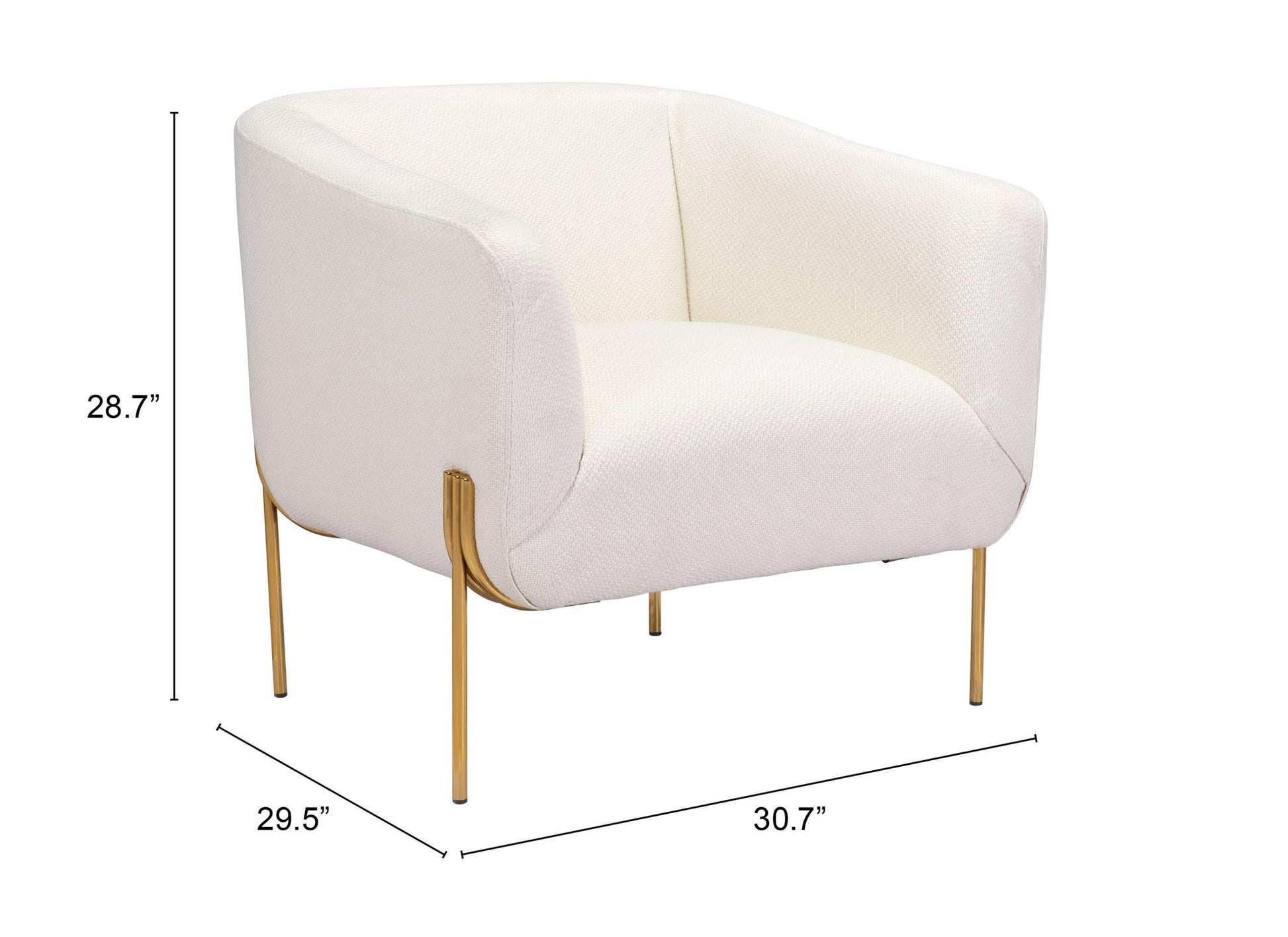 Micaela Arm Chair Ivory & Gold