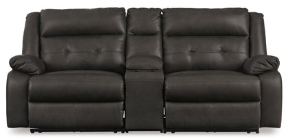 Mackie Pike 3-Piece Leather Power Reclining Console Loveseat