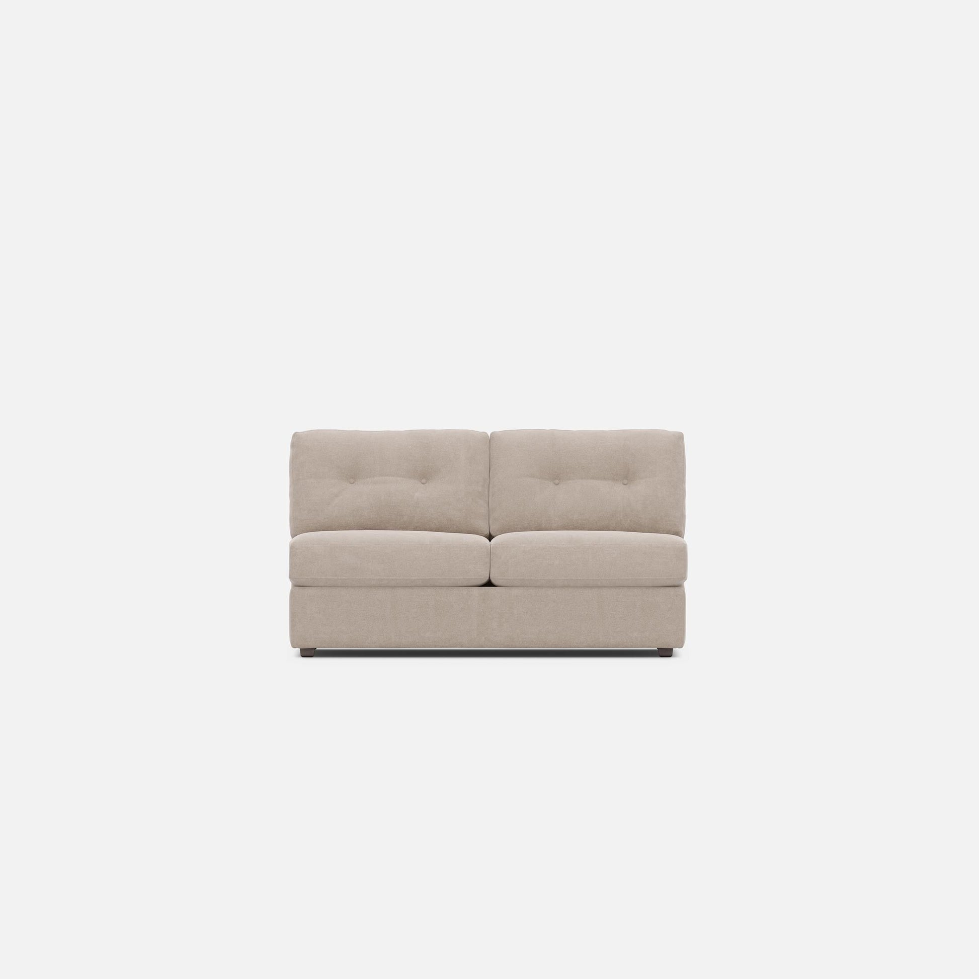 Modular One Armless Full Memory Foam Sleeper Sofa Stone