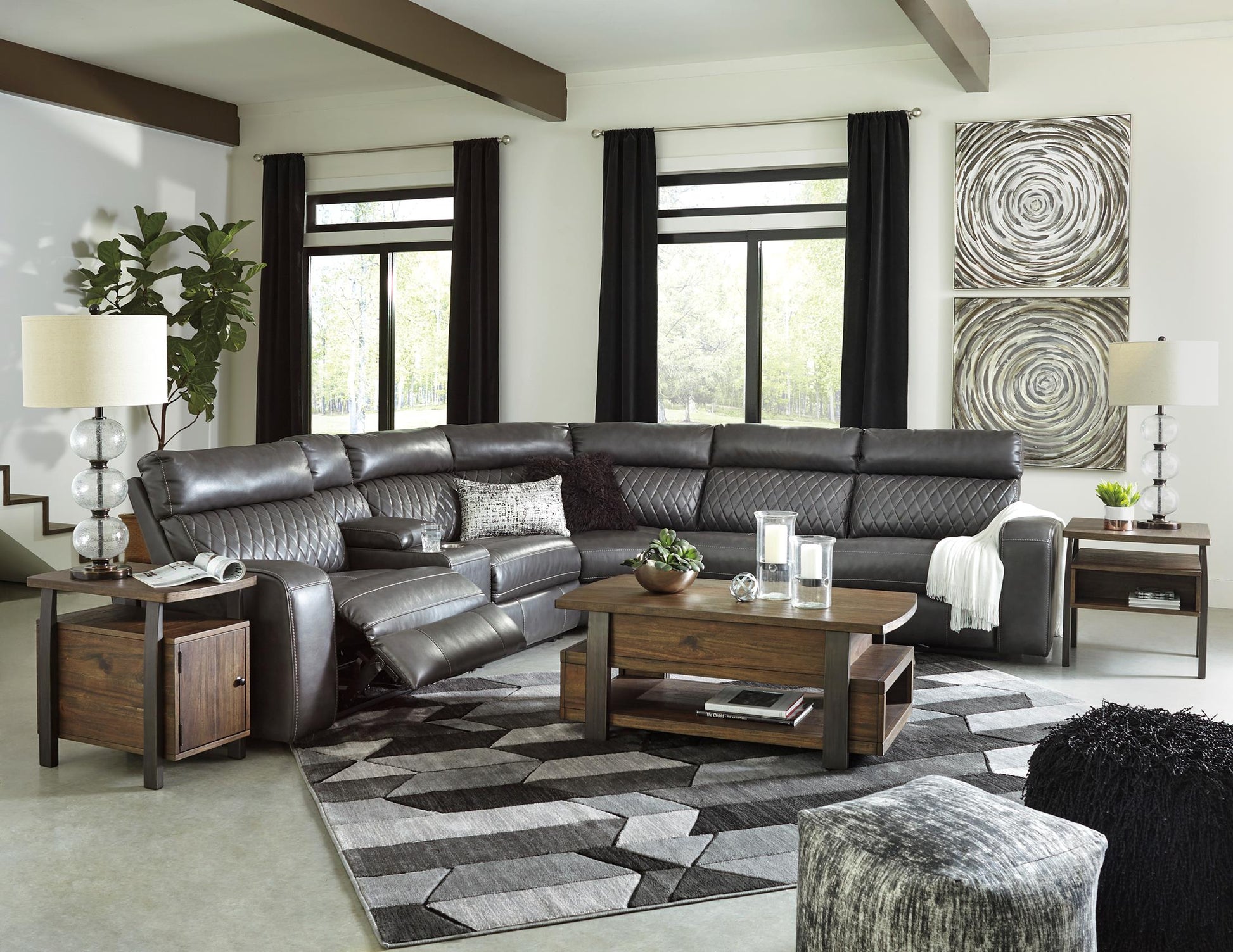 Samperstone 6-Piece Power Reclining Modular Sectional