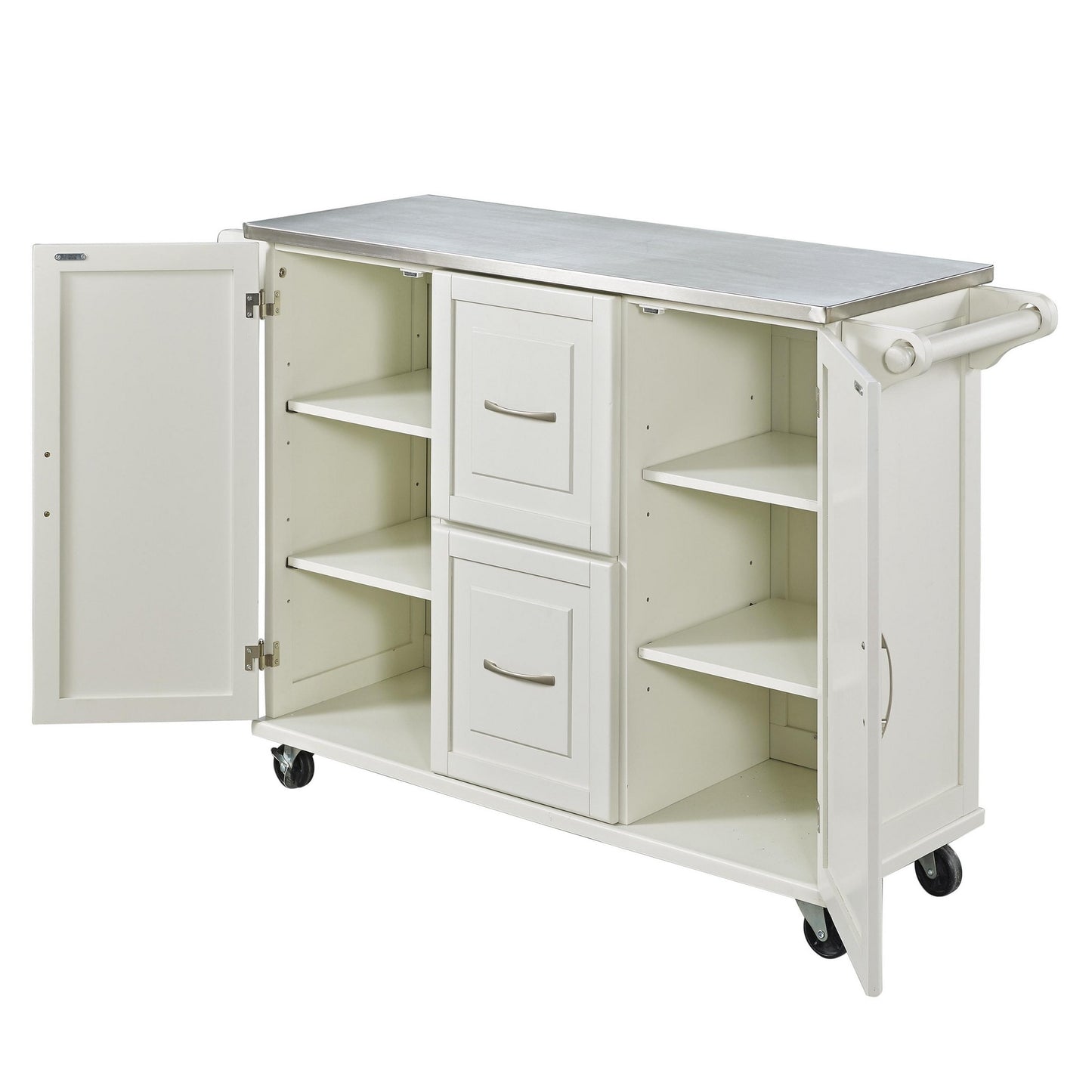Dolly Madison 2 Drawer Kitchen Cart White