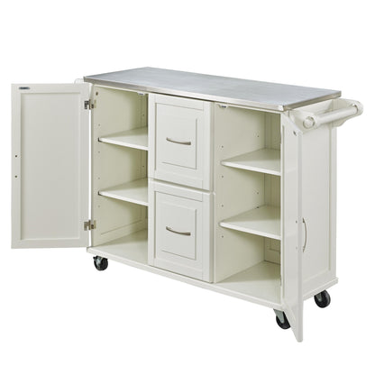 Dolly Madison 2 Drawer Kitchen Cart White