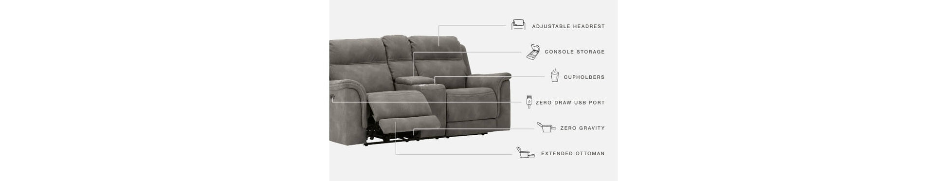 POWER RECLINE CONSOLE LOVESEAT