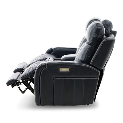 Hampton Leather Power Reclining Console Loveseat