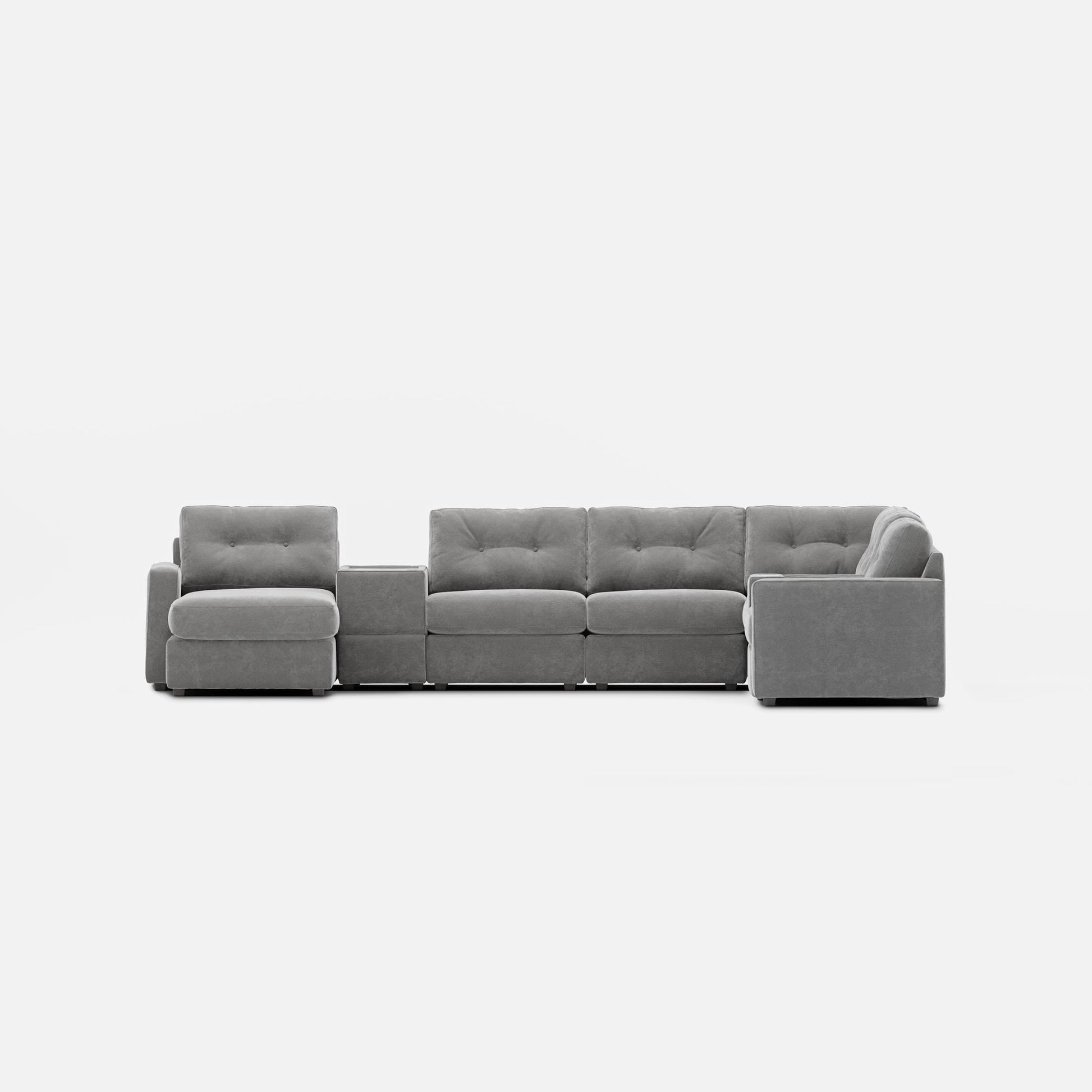 Modular One 8-Piece Sectional Chaise with E-Console