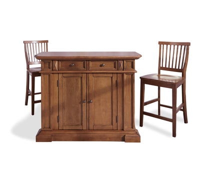 Montauk Kitchen Island Set Brown