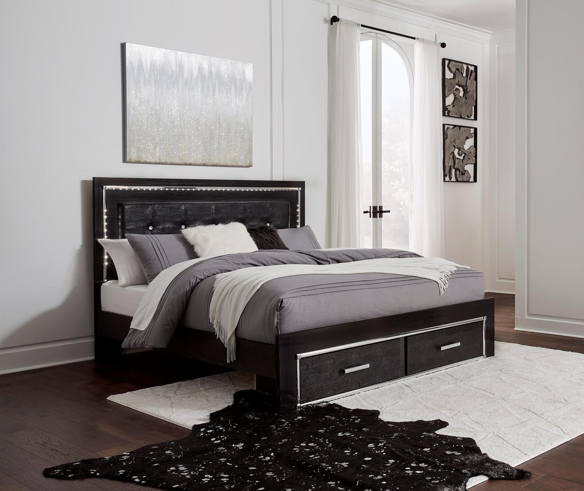 Kaydell Queen Upholstered Panel Bed with Storage