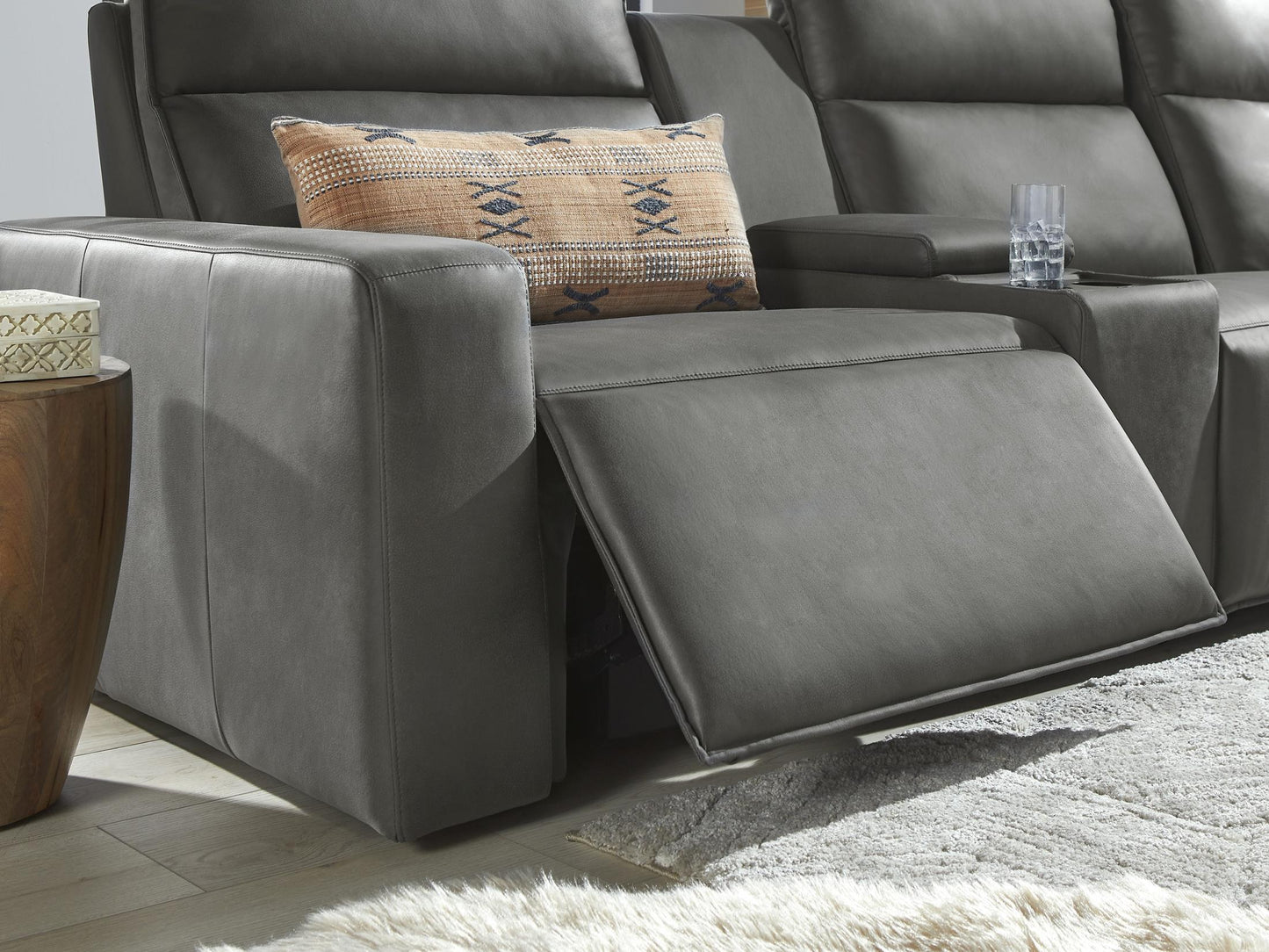 Modular Two Left Arm Facing Power Recliner - Charcoal